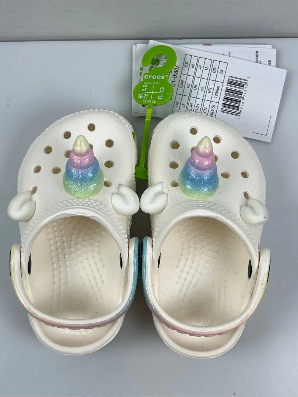 Crocs Classic Ian Rainbow Unicorn Baby Size C5 NEW